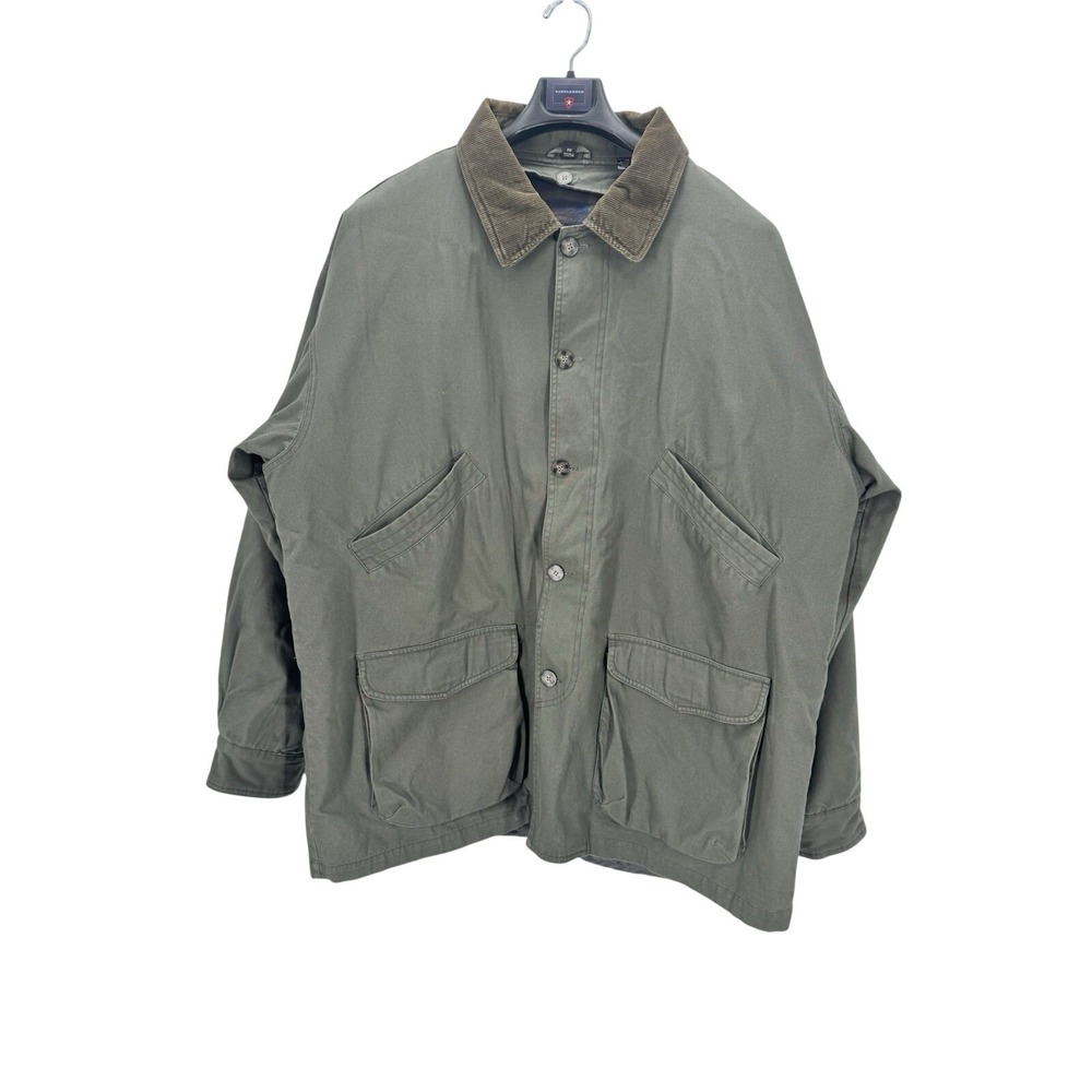 Northwest Territory Mens Olive‎ Green Quilted Lined Barn Coat Corduroy Collar XL